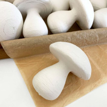 1 Extra Large Spun Cotton Bulbous Mushroom 3-3/8" ~ Czech Republic