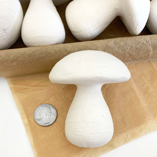 1 Extra Large Spun Cotton Bulbous Mushroom 3-3/8" ~ Czech Republic
