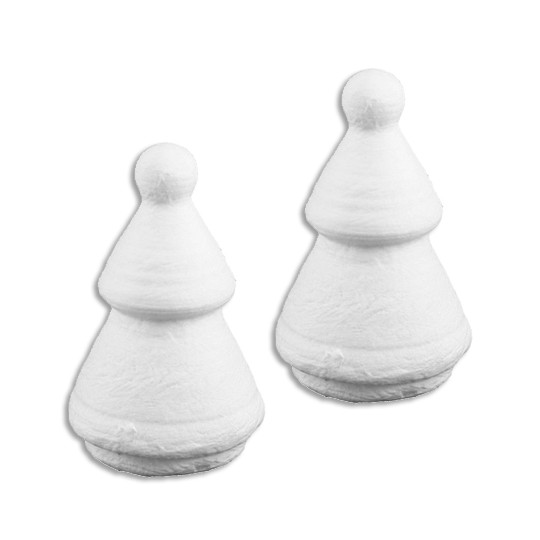 3 Spun Cotton Christmas Trees 1-7/8" ~ Czech Republic