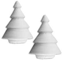 2 Spun Cotton Christmas Trees 2" ~ Czech Republic