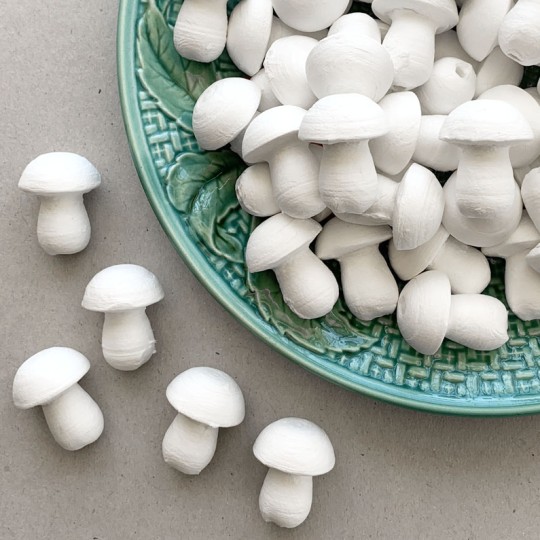 8 Spun Cotton Blank Button Mushrooms 1-1/8" ~ Czech Republic