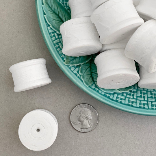 Ribbed Spun Cotton Drums for Christmas Crafts ~ 7/8" tall ~ 8 pcs