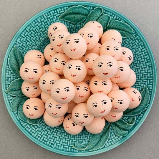 5 Spun Cotton Elf or Doll Heads in Natural 1" (24mm)