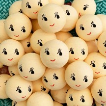 5 Spun Cotton Elf or Doll Heads in Pale Yellow 1" (24mm)