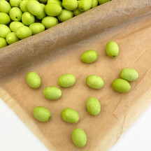 12 Lime Green Tiny Spun Cotton Elf Feet, Eggs or Berries ~ 11 x 8mm