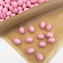 12 Light Pink Tiny Spun Cotton Elf Feet, Eggs or Berries ~ 11 x 8mm