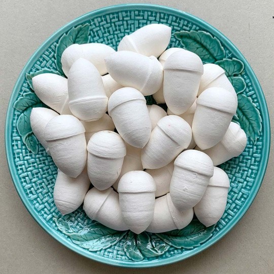 3 Spun Cotton Acorns or Nuts 1-5/8"