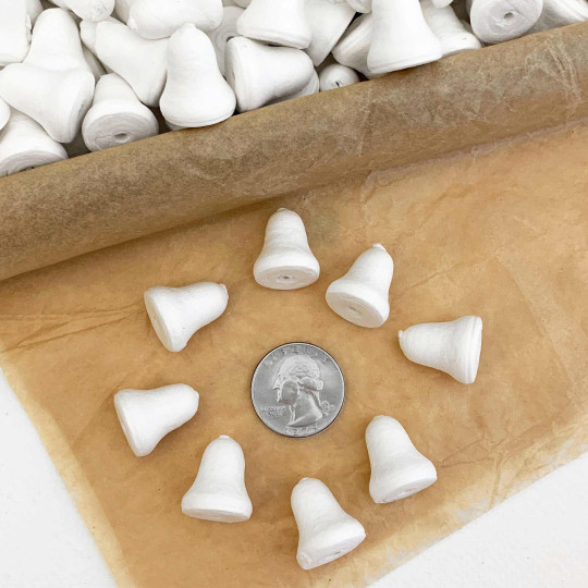 8 Spun Cotton Miniature Bells ~ 19mm