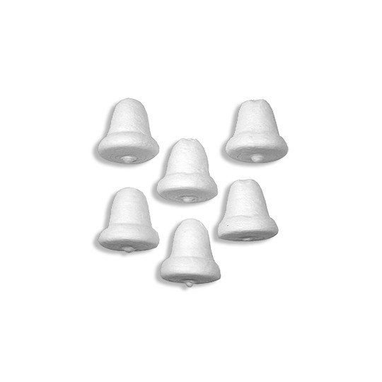 6 Spun Cotton Miniature Bells 7/8" ~ Czech Republic