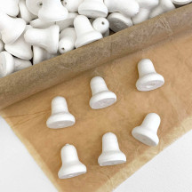 6 Small Spun Cotton Bells ~ 25mm