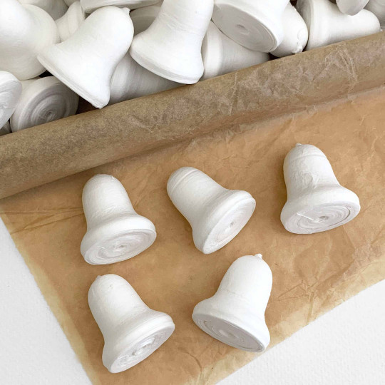6 Spun Cotton Medium Bells ~ 34mm