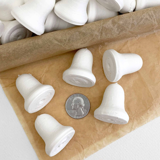 6 Spun Cotton Medium Bells ~ 34mm