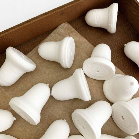 6 Spun Cotton Medium Bells ~ 34mm