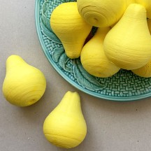 4 Large Yellow Spun Cotton Pears 2-1/2" ~ Czech Republic