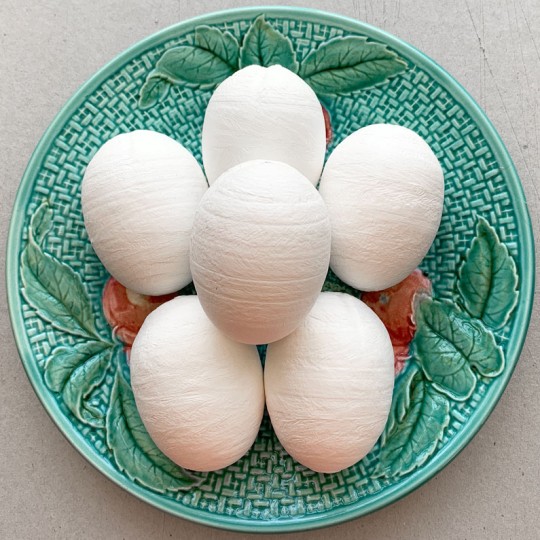 3 Large Spun Cotton Eggs  for Easter Crafts ~ 2-1/8"