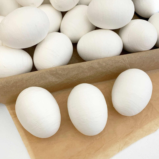 3 Large Spun Cotton Eggs  for Easter Crafts ~ 58mm