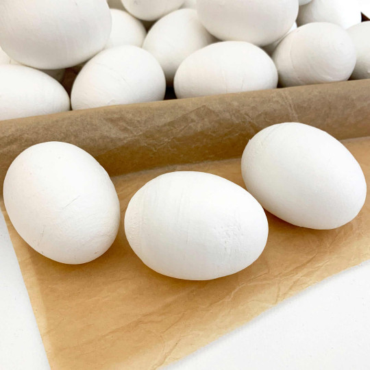 3 Large Spun Cotton Eggs  for Easter Crafts ~ 58mm