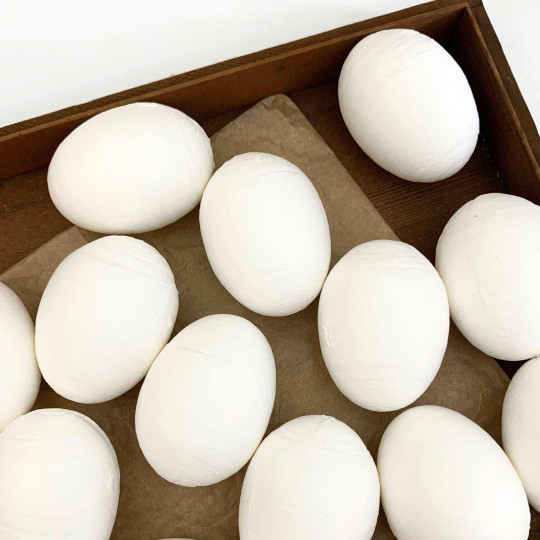 3 Large Spun Cotton Eggs  for Easter Crafts ~ 58mm