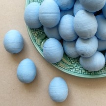 5 Spun Cotton Blue Eggs 1-3/8" 