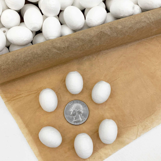 12 Spun Cotton Eggs or Berries ~ 21mm