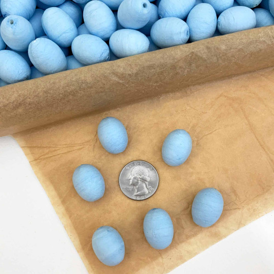 12 Spun Cotton Blue Eggs or Berries ~ 21mm
