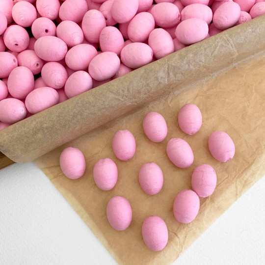 12 Spun Cotton Pink Eggs or Berries ~ 21mm