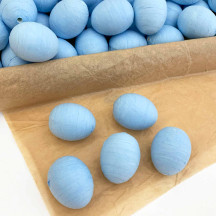6 Spun Cotton Blue Eggs ~ 35mm