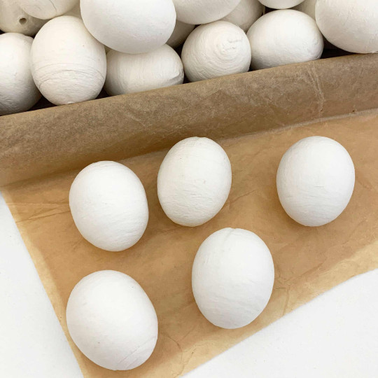 6 Spun Cotton Eggs for Easter Crafts ~ 40mm