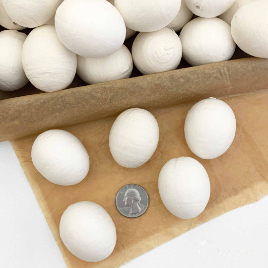 6 Spun Cotton Eggs for Easter Crafts ~ 40mm