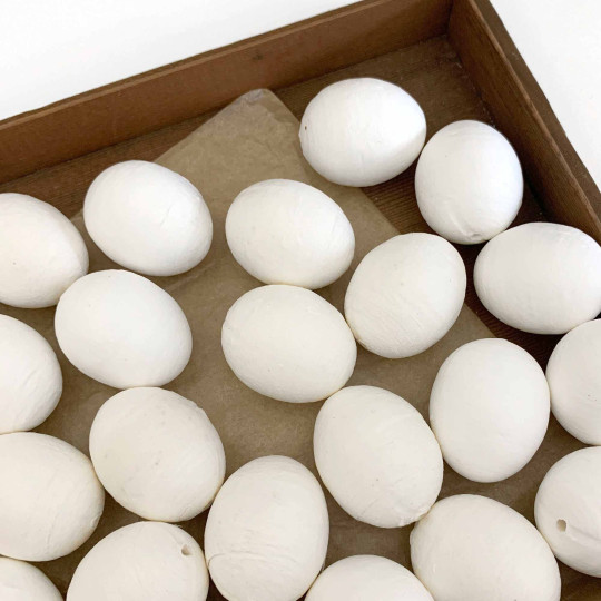 6 Spun Cotton Eggs for Easter Crafts ~ 40mm