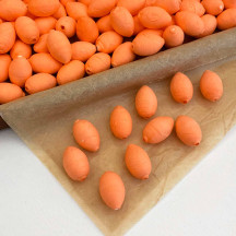 10 Orange Spun Cotton Elf Feet, Flower Buds or Rose Hips ~ 20mm