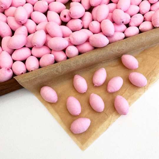 10 Light Pink Spun Cotton Elf Feet, Flower Buds or Rose Hips ~ 20mm