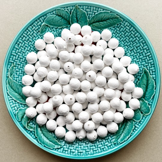 10 Small Round Spun Cotton Balls ~ 1/2" ~ 12 mm