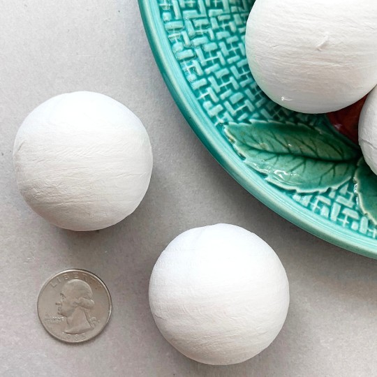 3 Large Round Spun Cotton Ball or Snowball  1-1/2" ~ 40 mm