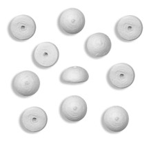 20 Tiny Spun Cotton Half Balls, Hats, Flower Centers 3/8" ~ Czech Republic