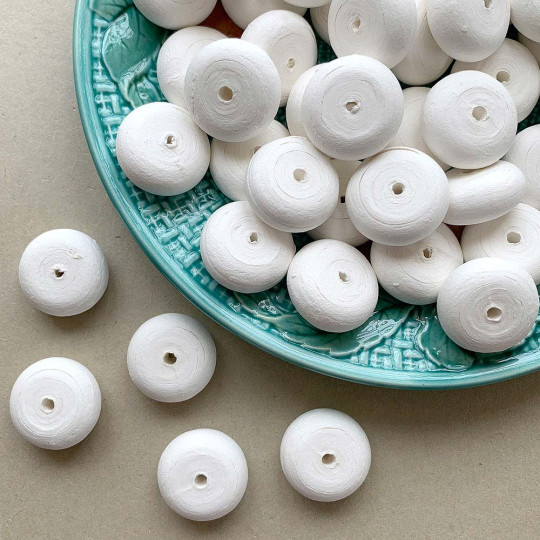 5 Spun Cotton Wheels 1" across ~ Czech Republic