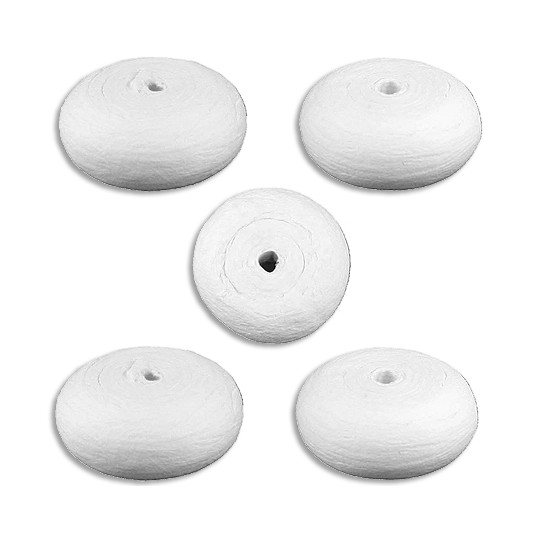 5 Spun Cotton Wheels 1" across ~ Czech Republic
