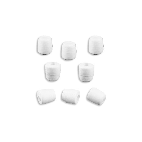 12 Small Spun Cotton Asymmetrical Cylinders or Marshmallows 1/4" ~ Czech Republic