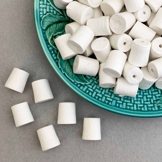 6 Spun Cotton Asymetrical Logs or Marshmallows 3/4" ~ Czech Republic