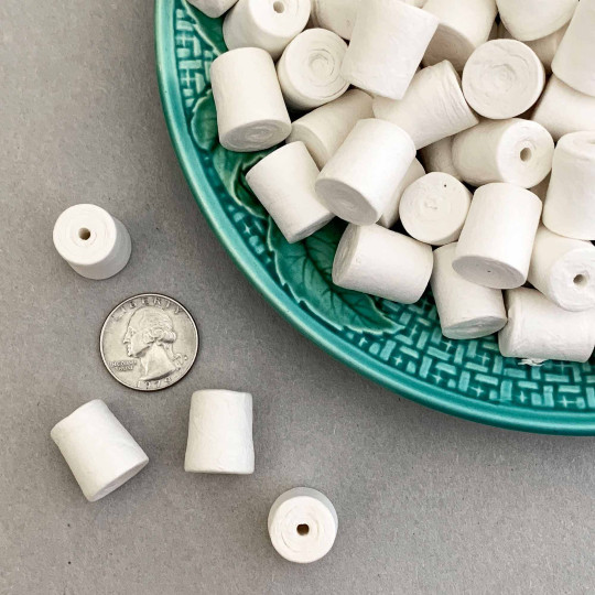 6 Spun Cotton Asymetrical Logs or Marshmallows 3/4" ~ Czech Republic