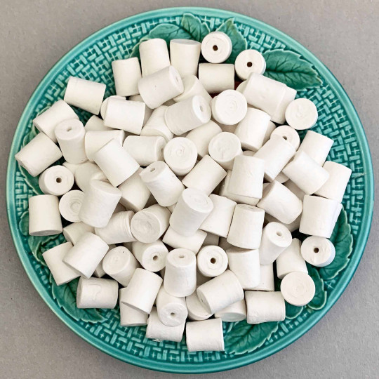 6 Spun Cotton Asymetrical Logs or Marshmallows 3/4" ~ Czech Republic