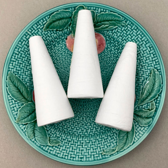 2 XL Spun Cotton Cones with Flat Tops for Crafting Dolls and Figures ~ 4" tall