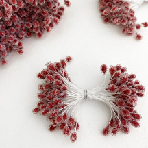 Sparkling Burgundy Berry Peps ~ Stamen for Vintage Crafts