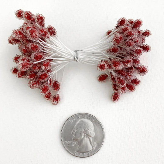 Sparkling Burgundy Berry Peps ~ Stamen for Vintage Crafts