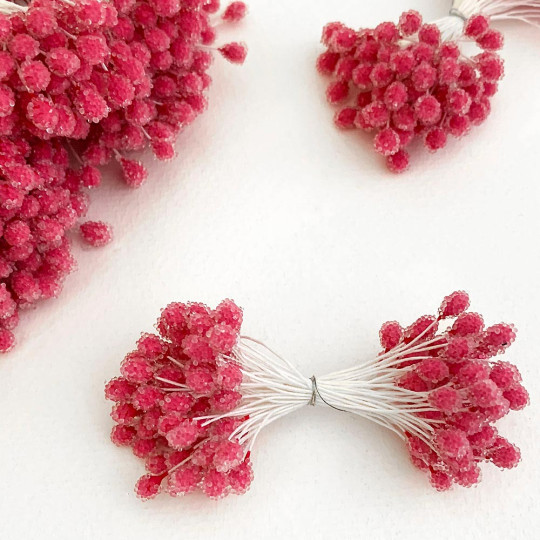 Sparkling Fuchsia Pink Berry Peps ~ Stamen for Vintage Crafts