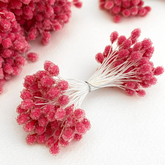 Sparkling Fuchsia Pink Berry Peps ~ Stamen for Vintage Crafts