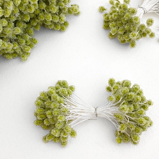 Sparkling Lime Green Berry Peps ~ Stamen for Vintage Crafts