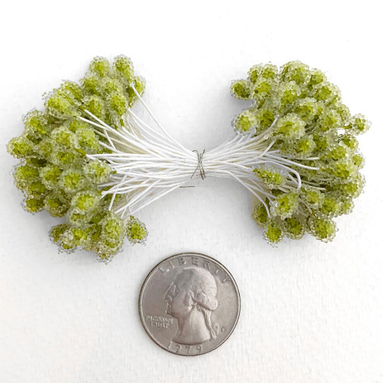Sparkling Lime Green Berry Peps ~ Stamen for Vintage Crafts