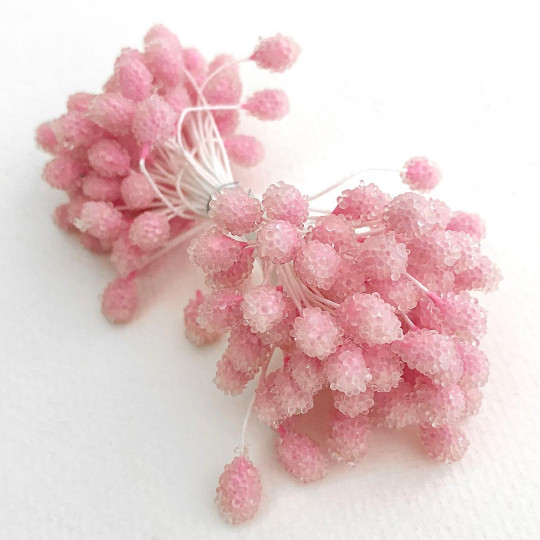 Sparkling Light Pink Berry Peps ~ Stamen for Vintage Crafts