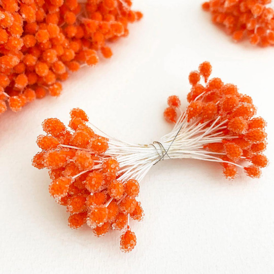 Sparkling Orange Berry Peps ~ Stamen for Vintage Crafts
